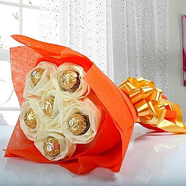 Chocolates Bouquet Online Chocolate Candy Bouquet Ferns N Petals - ferrero rocher bouquet send chocolate bouquet