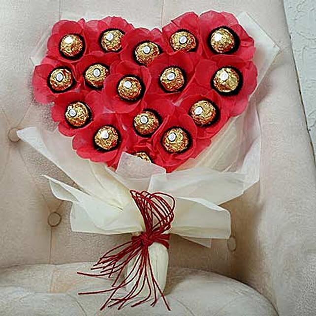 Heart-Shaped Chocolate Bouquet