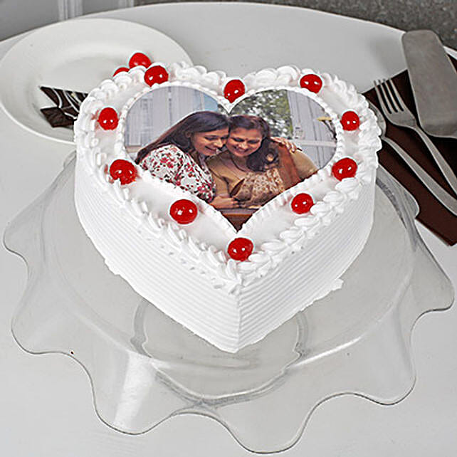 Photo Cakes Personalised Online Delivery Ferns N Petals Heart Shape Personalised Pinele Cake