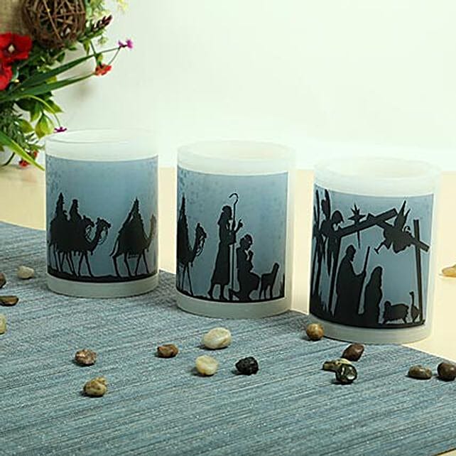 Novelty Candles Gift Round Hollow Candle, TLights Ferns N Petals