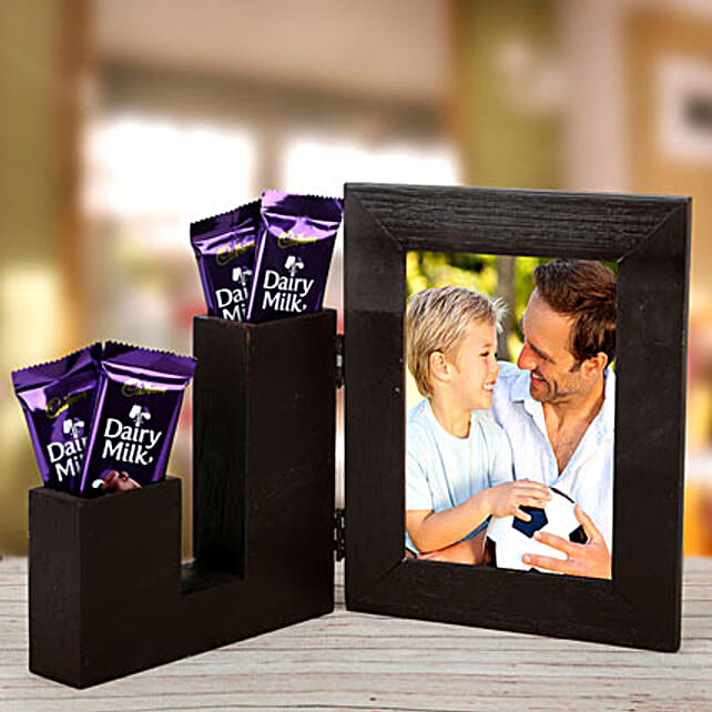 personalized wooden frame gift personalized frame and chocolate