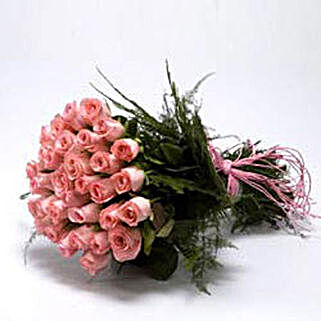 Fondest Affections - Bunch of 30 pink roses.